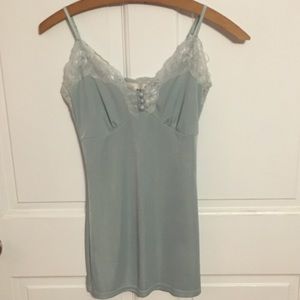 Silky Cami with Buttons and Lace